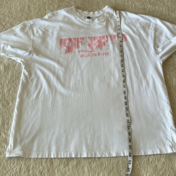 Black Pink short sleeve shirt white and pink size large - Picture 8 of 16